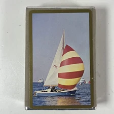 VTG Congress 606 Playing Cards Sailboat On Water Gold Foil Edge