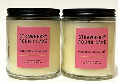 NEW 2 BATH & BODY WORKS STRAWBERRY POUND CAKE SCENTED 1-WICK JAR CANDLE 7 OZ - Picture 6 of 6