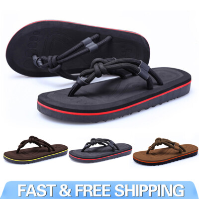 Herren Flip Flop Sandale Slip on Zehentrenner Strand Sport Hausschuhe Rutschfest