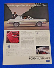 1975 Ford Mustang Ii Silver Ghia 302 V8 Original Print Ad Ships Free Lot B-52
