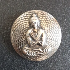 Seated Buddha Scarf Clip Silver