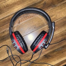 LVL UP Headset With mic For Gaming, Wire Headset, Black W/ Red