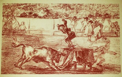 FRANCISCO DE GOYA Tauromaquia /Bordeaux Bulls #2 Vintage Mid-20th Century Litho