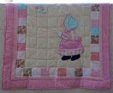 Quilt Patchwork Kids Blanket Pink Girl w/Balloons kids quilt 39" by 36"