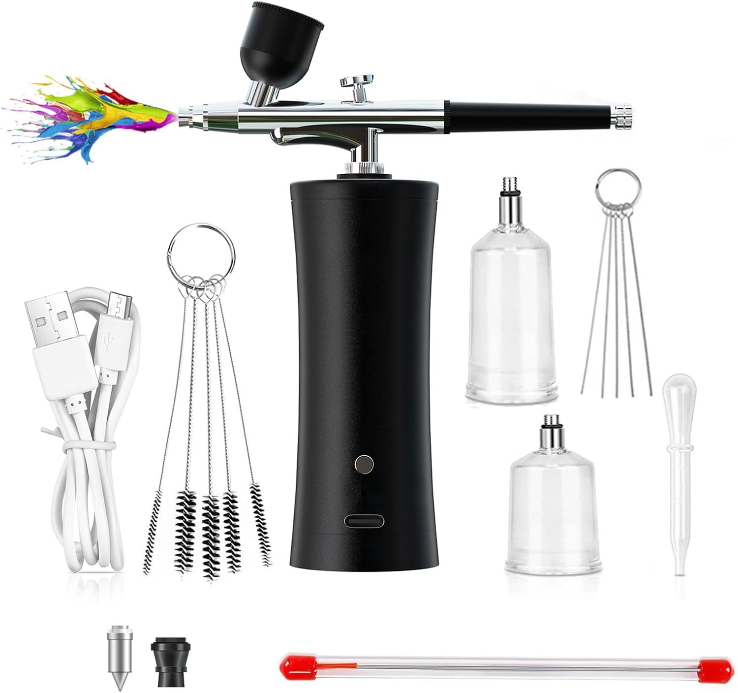 Kit aérographe compresseur Roseflower en aluminium anodisé avec buse de 0.3mm