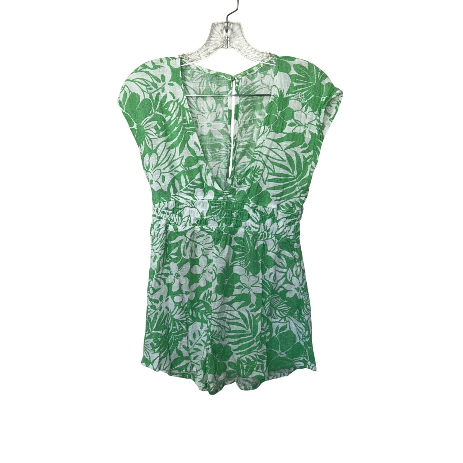 Abercrombie Kids Size 15 / 16 Green White Floral Summer Vacation Boho Resort