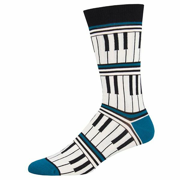 Piano Stripe Socks in Blue - Music Gift - Music Themed Socks - Piano Socks