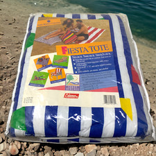 Vintage 1980's NEW Coleman Fiesta Tote Sandy Beaches Collection Mat Chair Pad