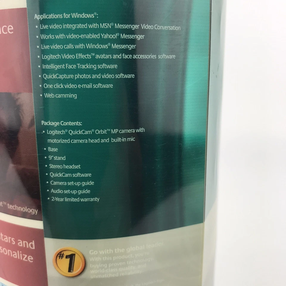 Logitech QuickCam Orbit MP Webcam Motorized w/ Earphones 961422-0403 New - Image 4 of 4