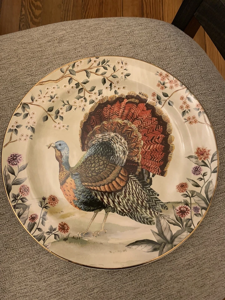 Plato Pottery Barn Acción de Gracias Disney Set 4 Pavo Fiesta Regalo Vacaciones Mamá, Foto 2 de 4