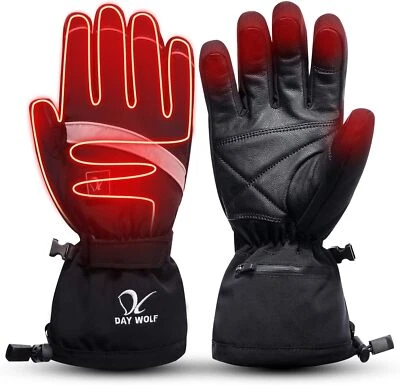 day wolf Heated Gloves with 2200mAh rechargeable battery, Size XL - Winter He...