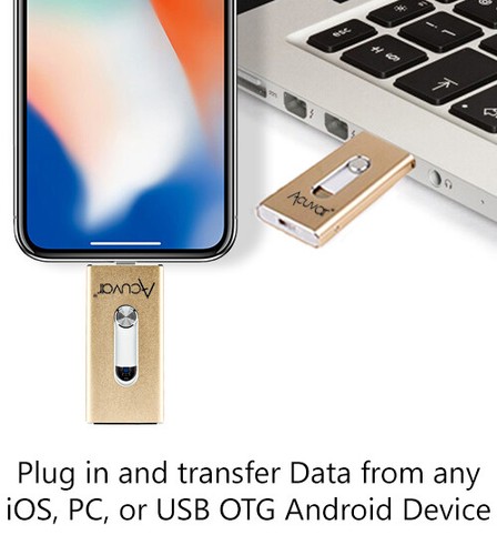 USB 64GB Flash Drive For Phones 4-in-1 USB C or Lightning + Micro USB Plug In - Picture 16 of 40