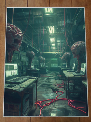 Dystopian Sci-Fi Laboratory Futuristic Poster 18x24in