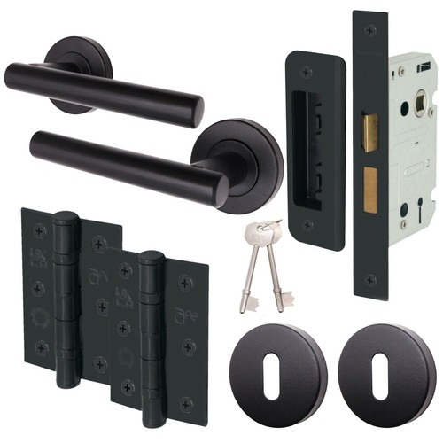 Black Internal Door Handle Sets T-Bar - Bathroom Lock, Latch & Lock Packs - Picture 14 of 57