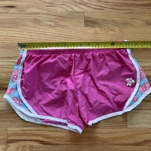 Girl's Pink Running Activewear Shorts Size M Floral Mesh Simply Southern - Picture 5 of 6