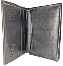 Cow Grain Leather Handmade Card Holder, Color: Black, CH-216