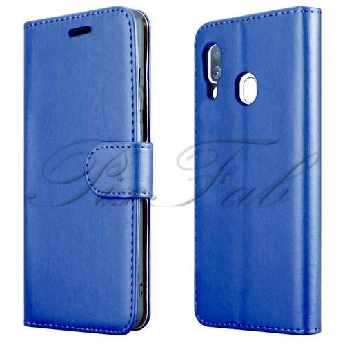 For Samsung Galaxy A20e A202F Black Leather Wallet Phone Case + HD Screen Guard - Picture 2 of 12