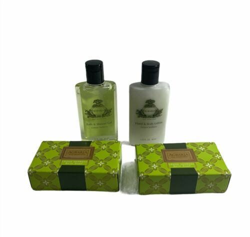 NEW Lot of 4 AGRARIA travel set Lemon Verbena soap lotion bath gel  - Picture 1 of 7