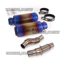 Motocycle Full Exhaust System Pipe Tips For Kawasaki Z1000 2010-21 Slip On 51MM