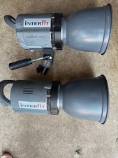 Lot of 2 -Interfit INT155 Stellar 250Watt 750 X Tungsten Photo Studio Head Lamps