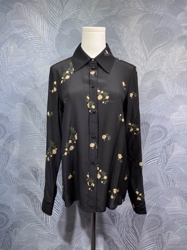 Langarmshirt Damen 2025 Sommer neues Revers Seide bedruckt - Bild 3 von 11