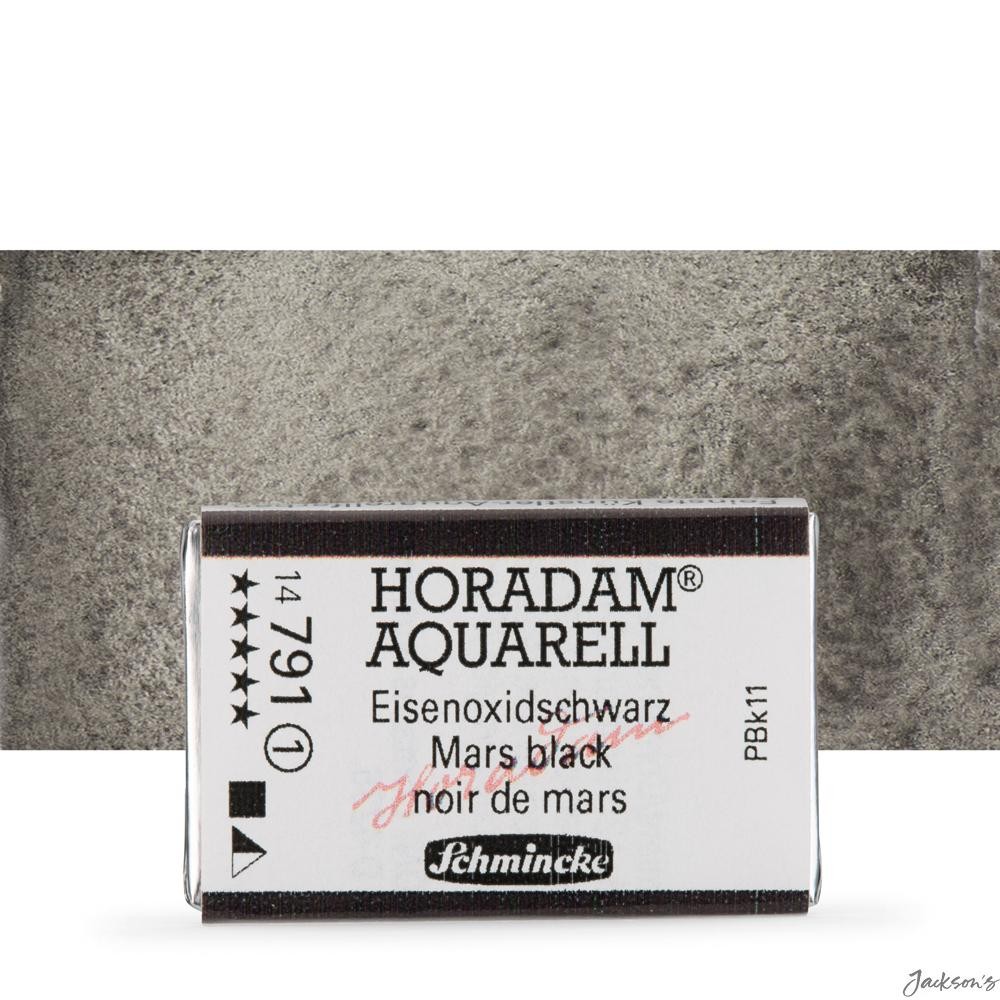 Schmincke Horadam Watercolour Paint PBk11 Full Pan Mars Black For Artists