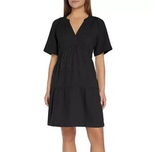 NWOT Gap Women's Gauze Black Tiered Dress Size Medium