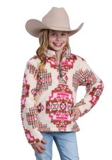 Roper Kids Girls Large Aztec Polar Pink 100 Cotton Fleece Jacket