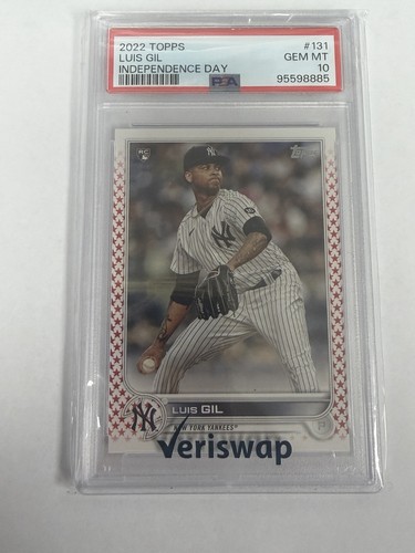 Luis Gil Independence Day Rookie 2022 Topps RC #131 NY Yankees #/76 PSA 10 Gem