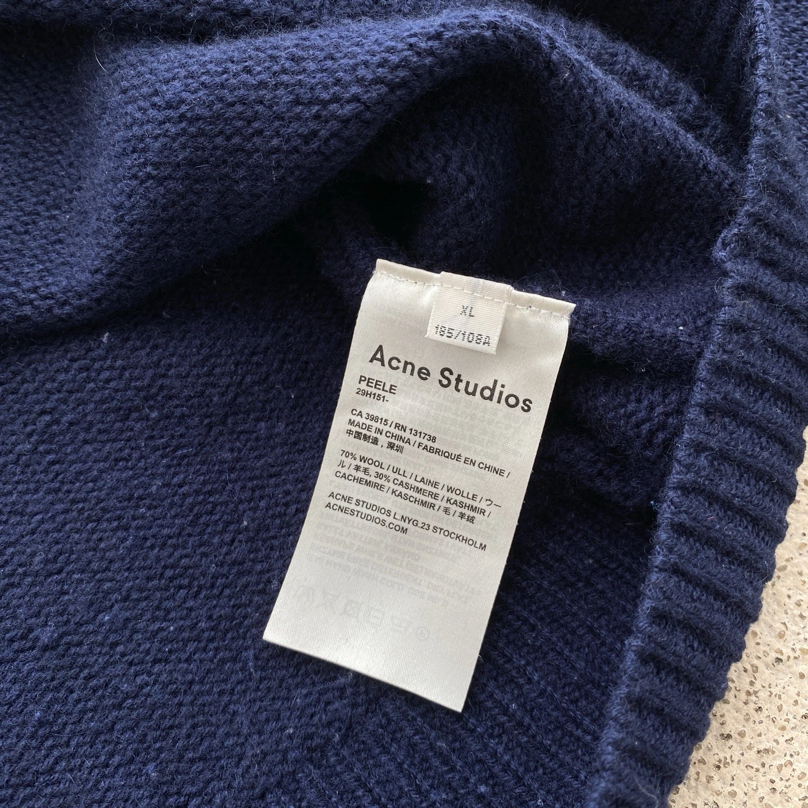 00s Y2K Acne Studios Peele maglione felpa cashmere atmosfera designer RAF SIMONS