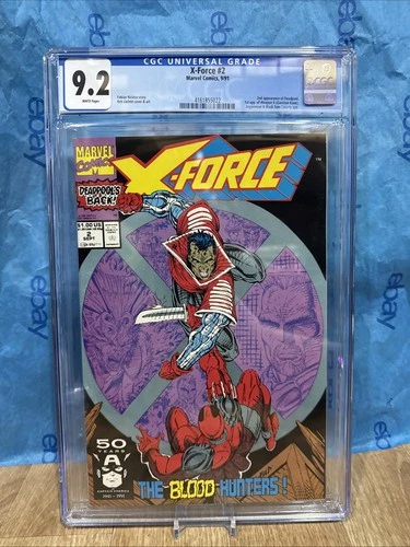 X-Force #2 (Marvel Comics 1991) 2nd App Deadpool 1st App Weapon X CGC 9.2 Graded