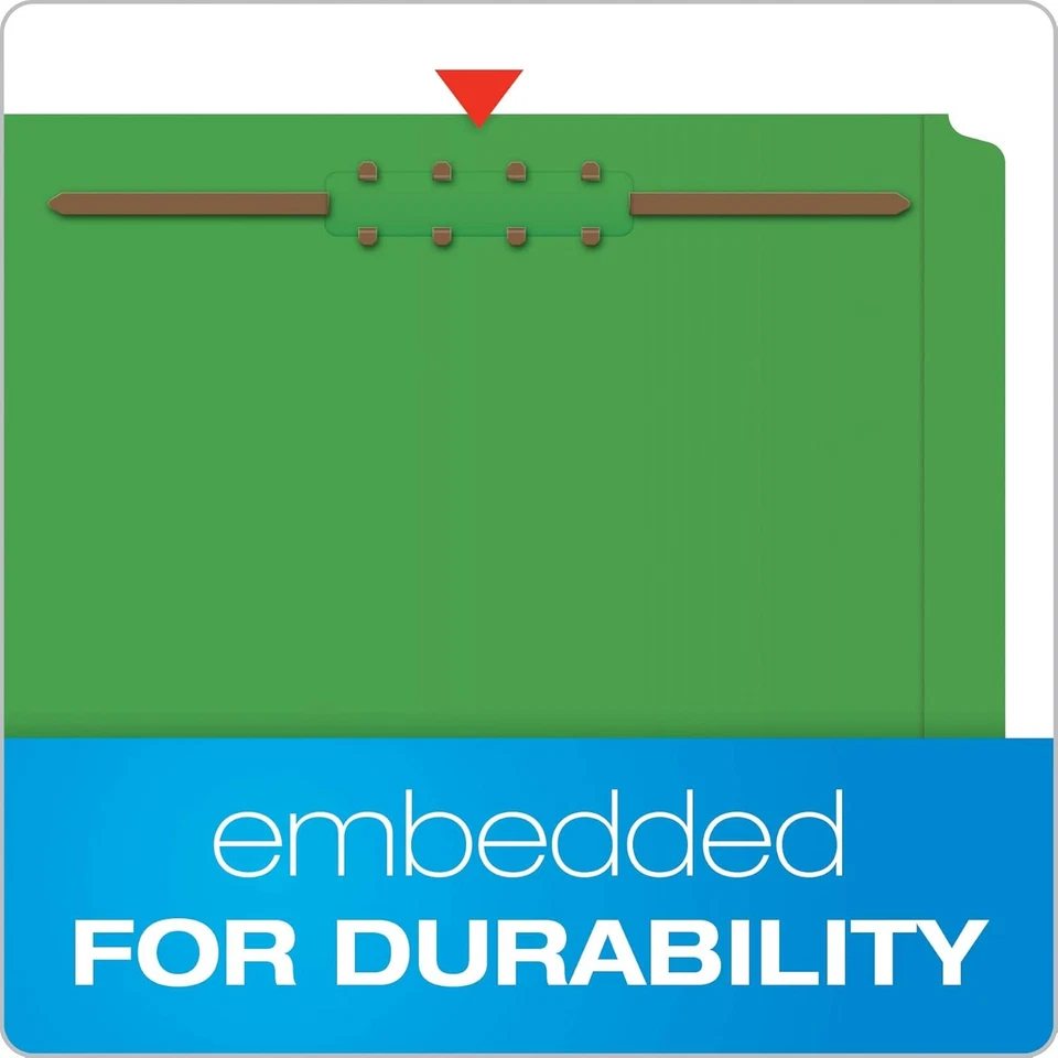 Pendaflex Fastener Folders, 2 Fasteners, Letter Size, Green, Specialty, Green - Image 3 of 4