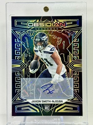 2023 Panini Obsidian Jaxon Smith-Njigba RC Auto Gold Etch #186 #02/10 CENTERED