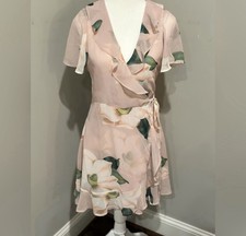 Show Me Your Mumu wrap dress XS/S flutter sleeve ruffle v neck mini dress EUC 