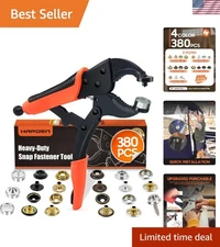 Robust Snap Fastener Kit for Durable Fabric Repairs - 100 Sets Included