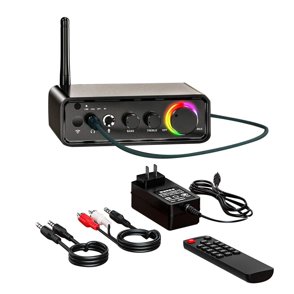DC12V-24V HiFi Digital Stereo Mini Amplifier TPA3116D2 Bluetooth5.3 IR Headphone