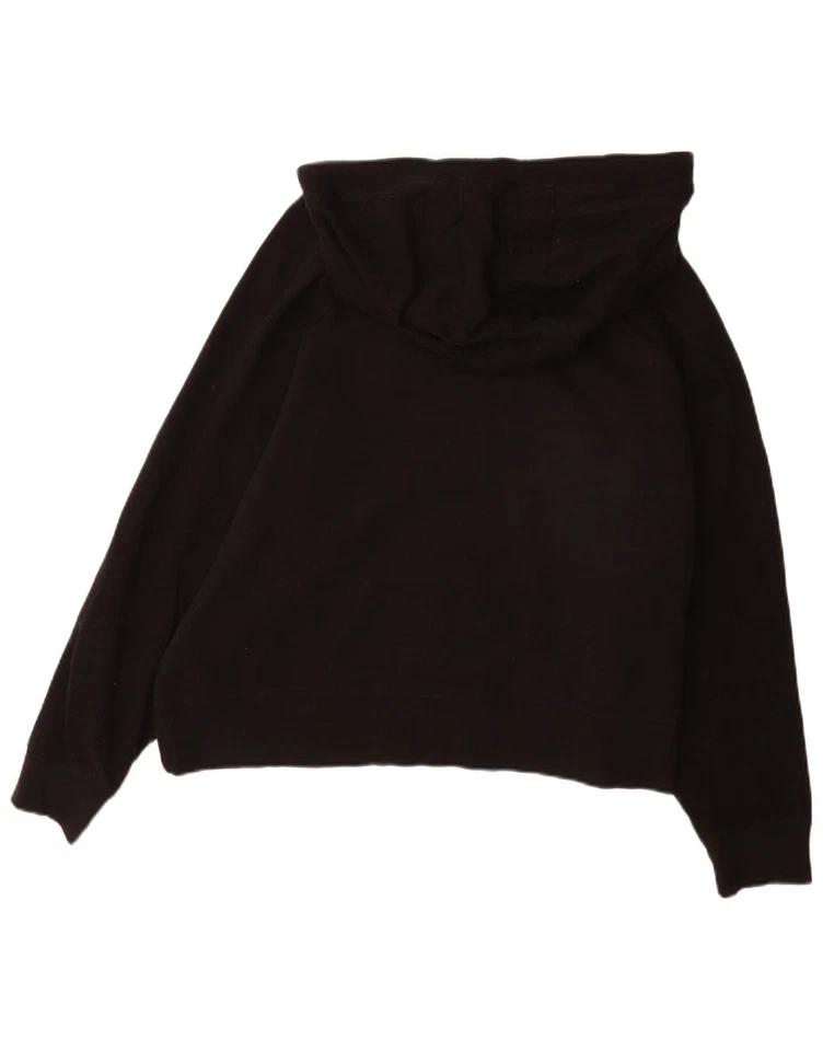 DKNY женщин большого размера графический толстовка с капюшоном джемпер Великобритании 18 XL черный хлопок BX10 - Изображение 2 из 3