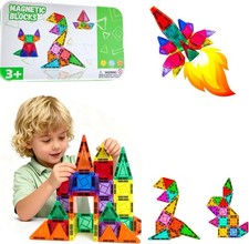 42-Pcs Mini Magnetic Tiles Travel Magnetic Tiles, Magnetic Building Blocks Set w