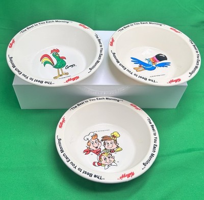 Vintage 1995 Kellogg's Cereal Bowls ''The Best To You Each Morning''  Lot 3
