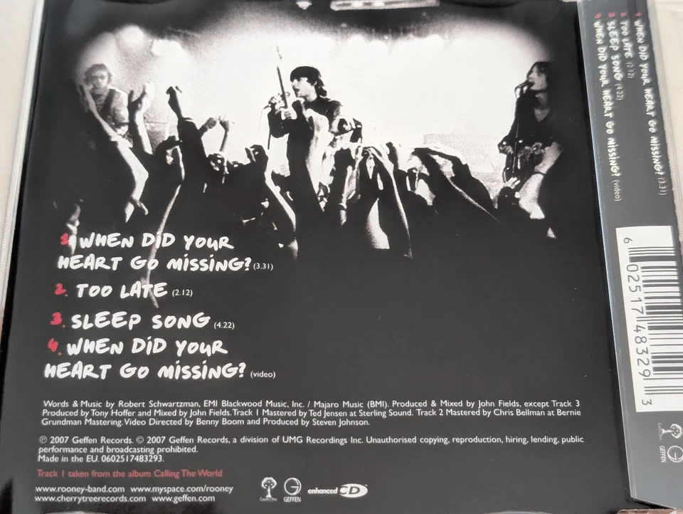 Rooney - When Did Your Heart Go Missing (inkl. Videoclip) 2007 Geffen Maxi CD - Bild 2 von 4