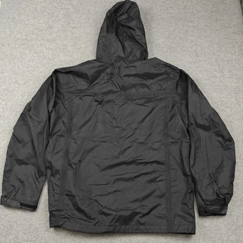 Columbia Men’s Med Black Hooded Rain Jacket Waterproof Windbreaker  EUC image 3