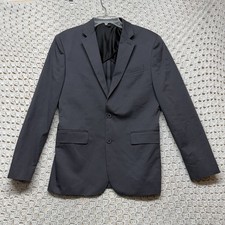Express Blazer Suit Jacket Mens Sz 38R Gray Extra Slim Organic Cotton Blend