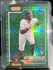 2026 TOPPS SERIES 1 ANTHONY SEIGLER GREEN LEAF HOLIDAY CARD RC #286 🔥BREWERS🔥