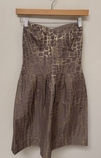 American Eagle Lavender & Gold Metallic Strapless Mini Dress Women's Size 6