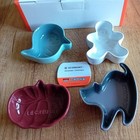 BRAND NEW LE CREUSET HALLOWEEN 4 STONEWARE MINI DISHES -PUMPKIN CAT MUMMY GHOST 