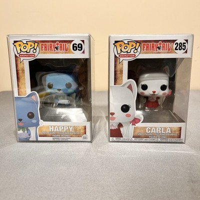 Funko Pop! Fairy Tail Happy #69 + Carla #285 Vaulted Duo w/ Protectors