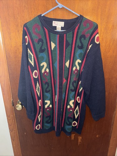 Vtg Milano Design Group Men’s Baggy Funky S Knitted Sweater Size Large