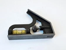 Vintage Combination Square Hardened Steel W/ Level Bubble Enamel Finish No Blade