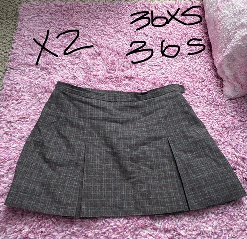 Schoolbelles Skirts Lot Of 2 Gray/Red Plaid Box Pleat 36XS and 36S Pre-Owned - Picture 2 of 9