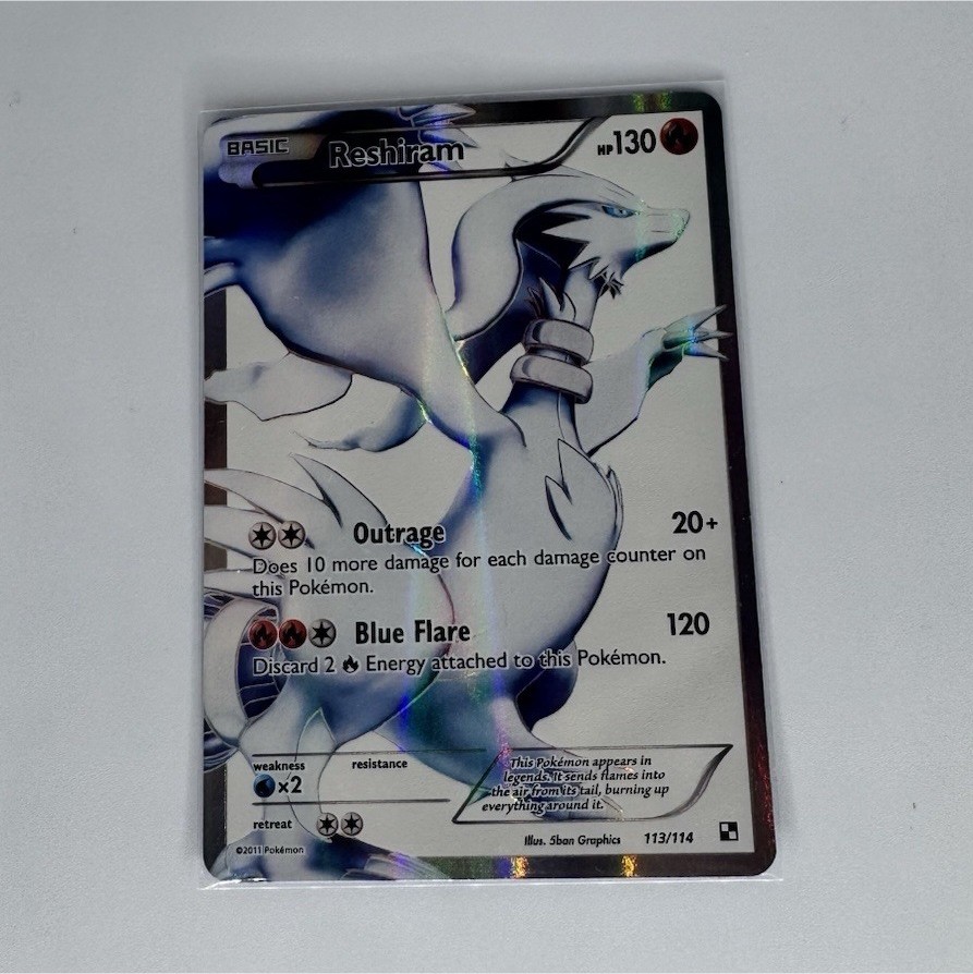 Reshiram Full Art Ultra Rare Holo Pokmon Card 113/114 Black & White Set  English | eBay